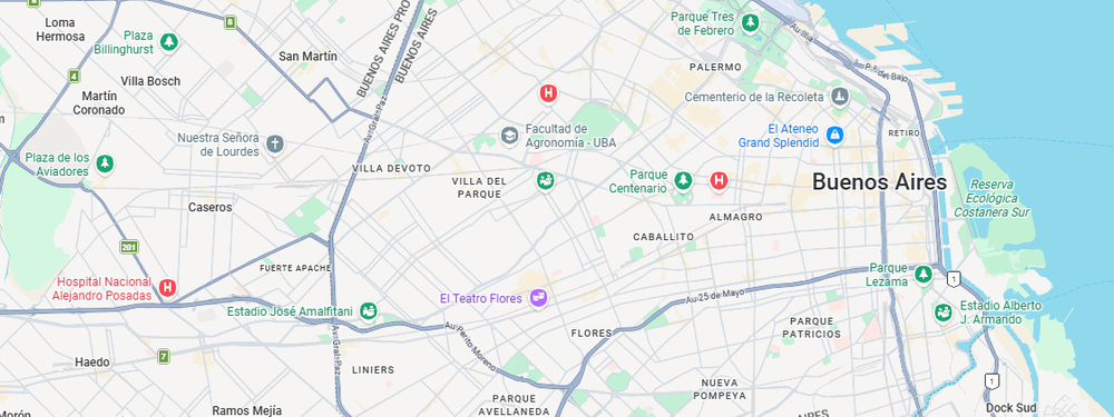 Redacted map from a real report showing an approximate location area in Buenos Aires, Argentina