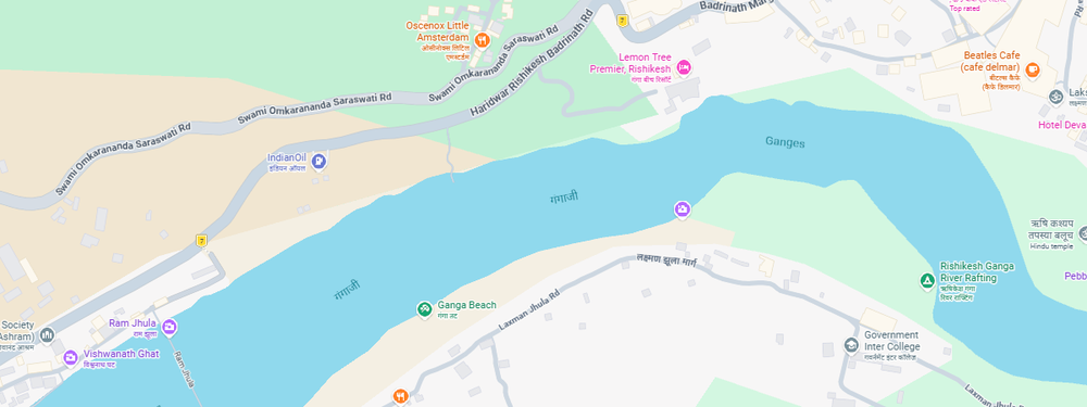 Redacted map from a real report showing an approximate location area in Rishikesh, India